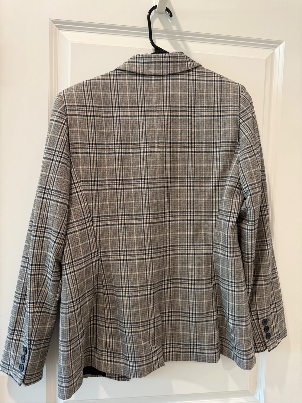 Preston & York Navy and Gray Plaid Double-Breasted Blazer - Picture 4 of 5